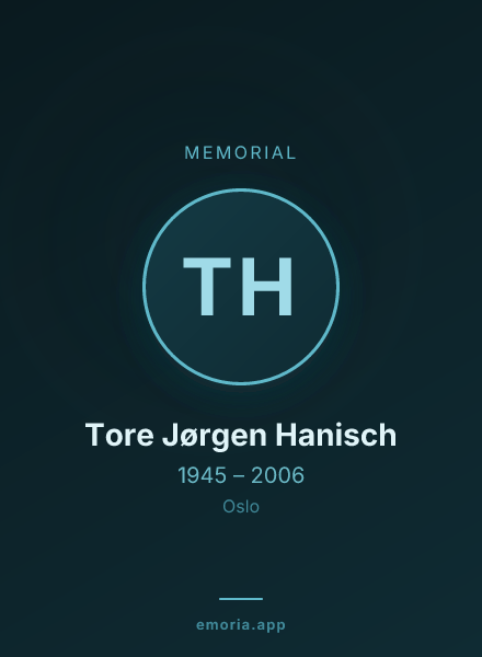 Memorial portrait of Tore Jørgen Hanisch