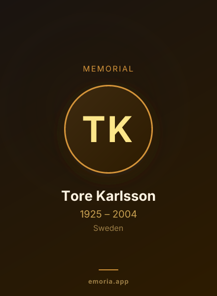 Memorial portrait of Tore Karlsson
