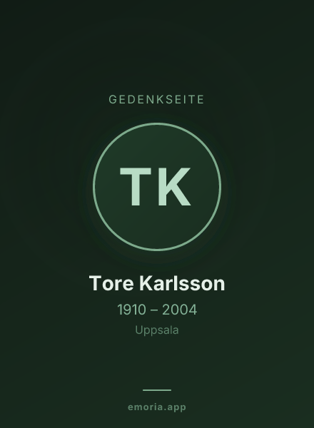 Gedenkportrait von Tore Karlsson