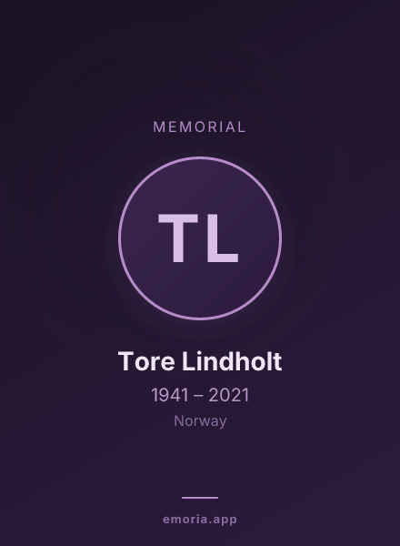 Memorial portrait of Tore Lindholt