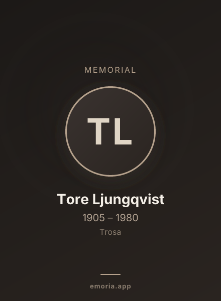 Memorial portrait of Tore Ljungqvist