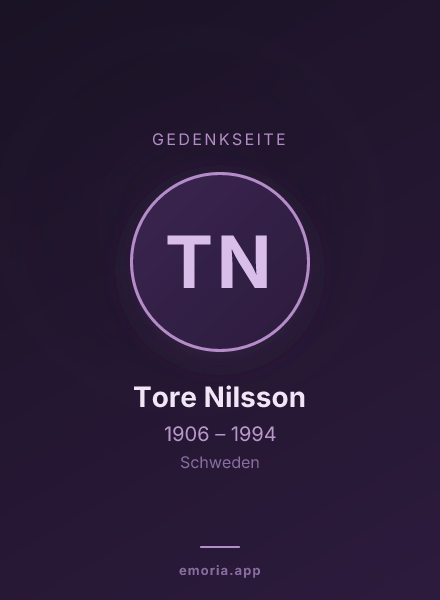 Gedenkportrait von Tore Nilsson