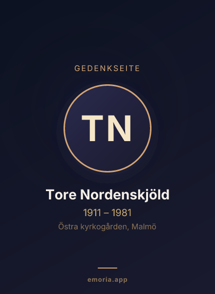 Gedenkportrait von Tore Nordenskjöld