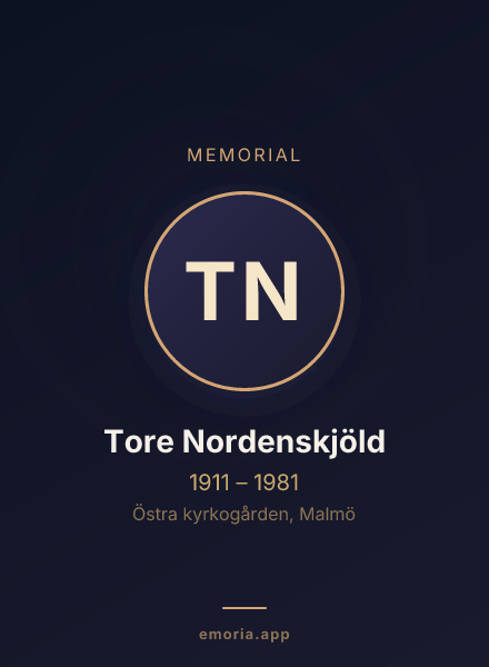 Memorial portrait of Tore Nordenskjöld