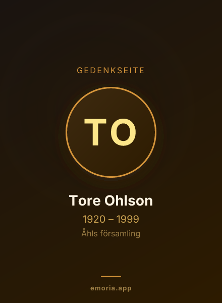 Gedenkportrait von Tore Ohlson