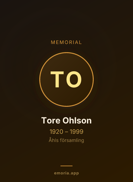 Memorial portrait of Tore Ohlson