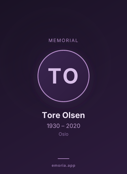 Memorial portrait of Tore Olsen
