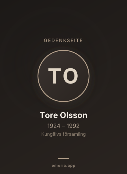 Gedenkportrait von Tore Olsson