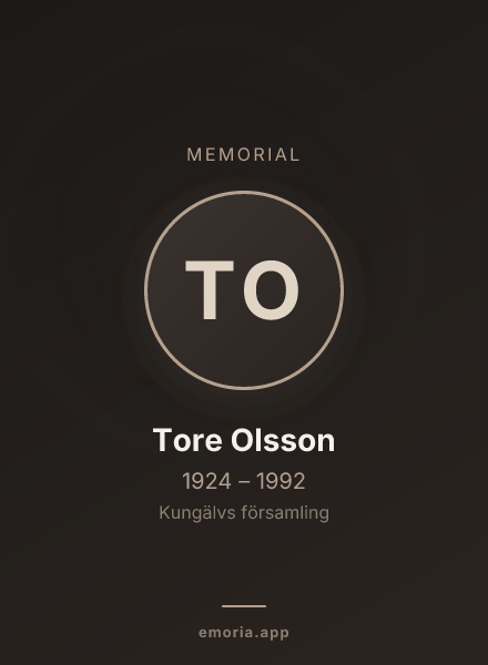 Memorial portrait of Tore Olsson