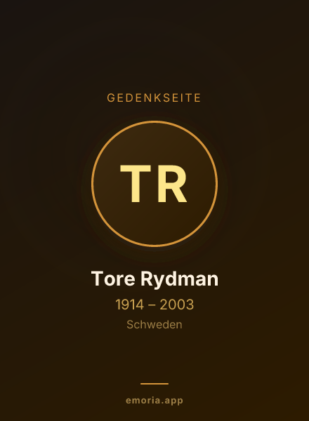 Gedenkportrait von Tore Rydman