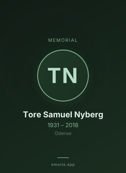 Memorial portrait of Tore Samuel Nyberg
