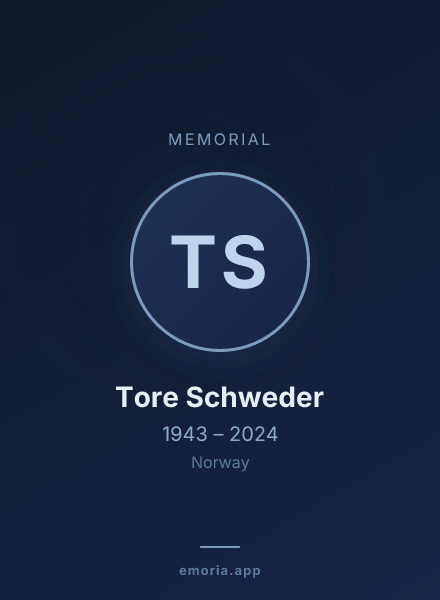 Memorial portrait of Tore Schweder