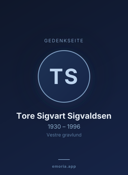 Gedenkportrait von Tore Sigvart Sigvaldsen