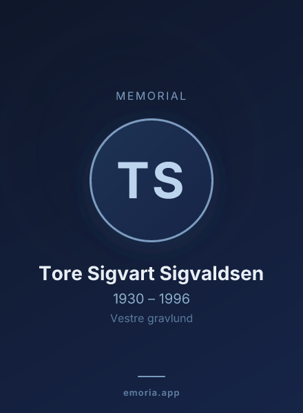 Memorial portrait of Tore Sigvart Sigvaldsen