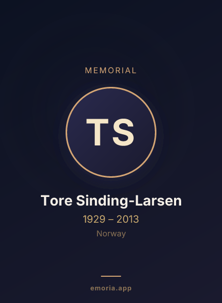 Memorial portrait of Tore Sinding-Larsen