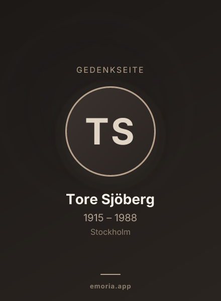 Gedenkportrait von Tore Sjöberg