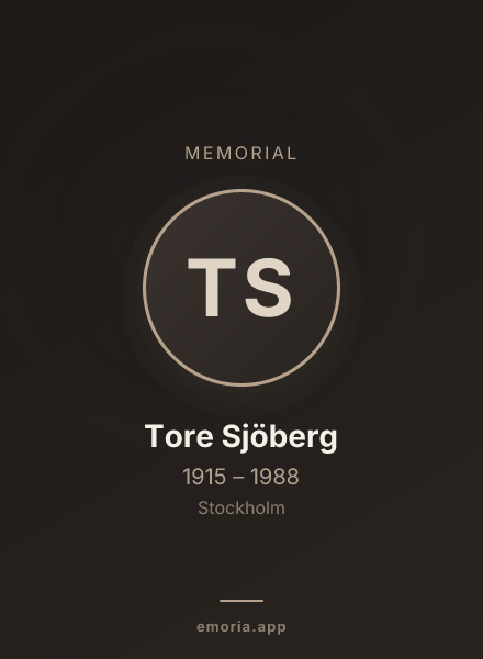 Memorial portrait of Tore Sjöberg