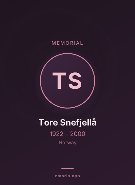 Memorial portrait of Tore Snefjellå