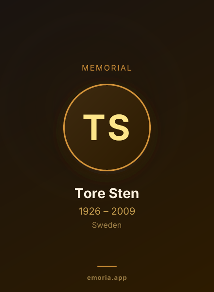 Memorial portrait of Tore Sten