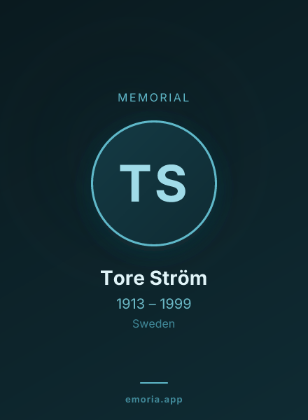 Memorial portrait of Tore Ström