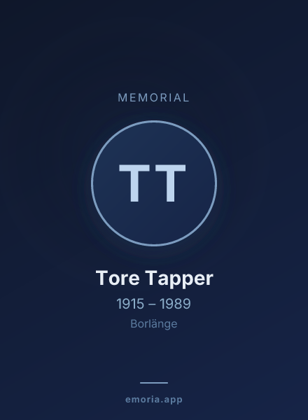 Memorial portrait of Tore Tapper