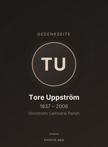 Gedenkportrait von Tore Uppström