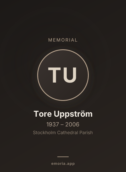 Memorial portrait of Tore Uppström