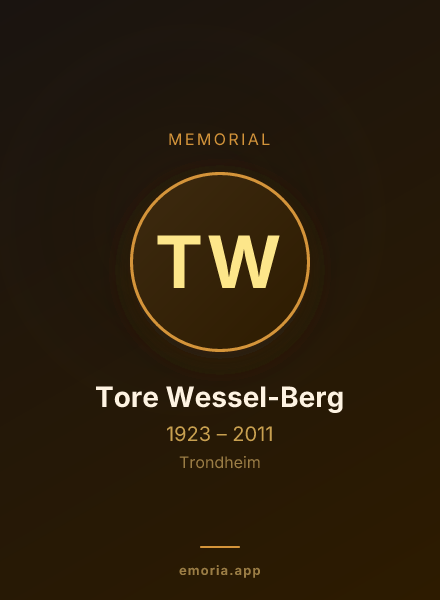 Memorial portrait of Tore Wessel-Berg