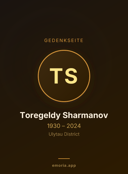 Gedenkportrait von Toregeldy Sharmanov