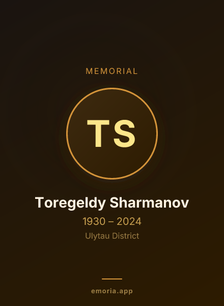 Memorial portrait of Toregeldy Sharmanov