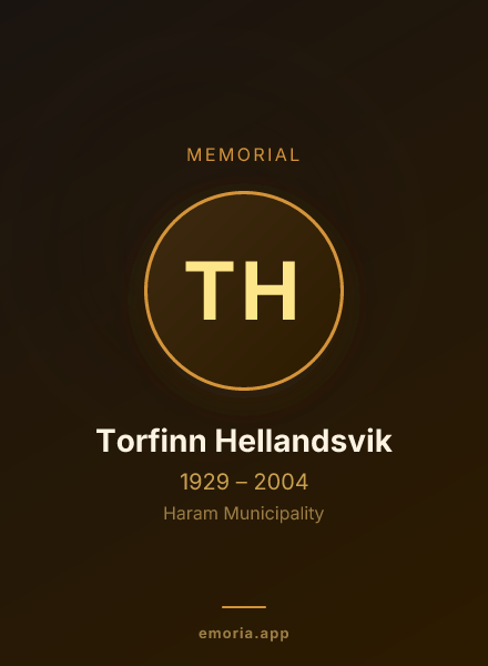 Memorial portrait of Torfinn Hellandsvik