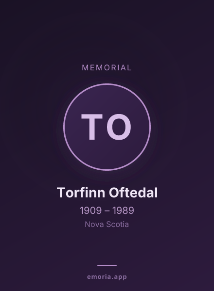 Memorial portrait of Torfinn Oftedal