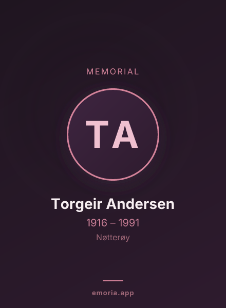 Memorial portrait of Torgeir Andersen