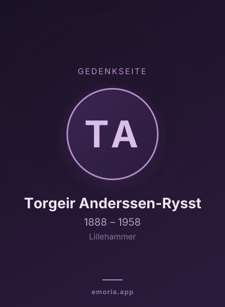 Gedenkportrait von Torgeir Anderssen-Rysst