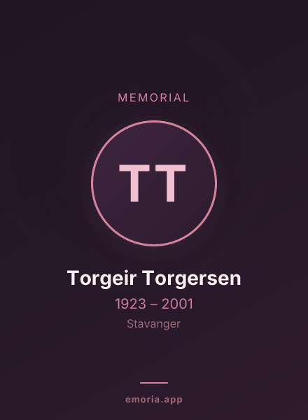 Memorial portrait of Torgeir Torgersen