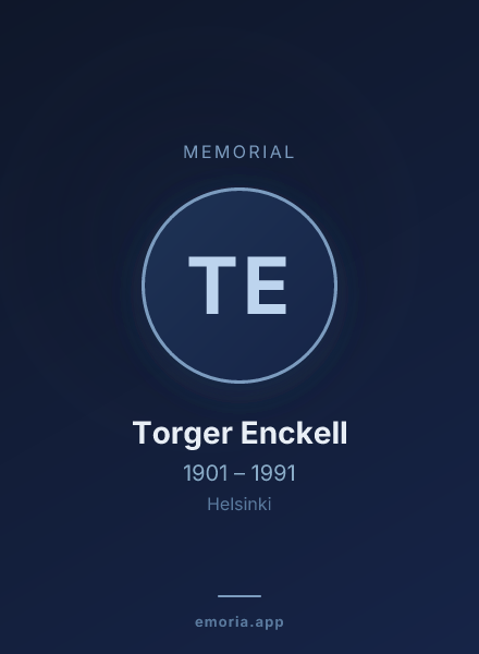 Memorial portrait of Torger Enckell