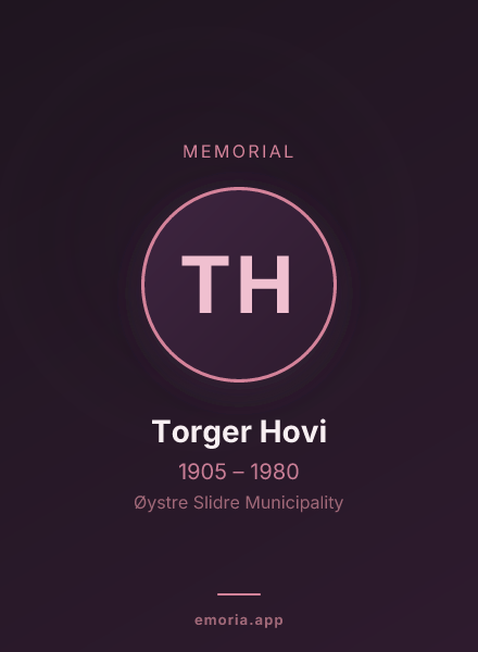 Memorial portrait of Torger Hovi