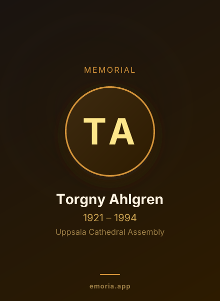 Memorial portrait of Torgny Ahlgren