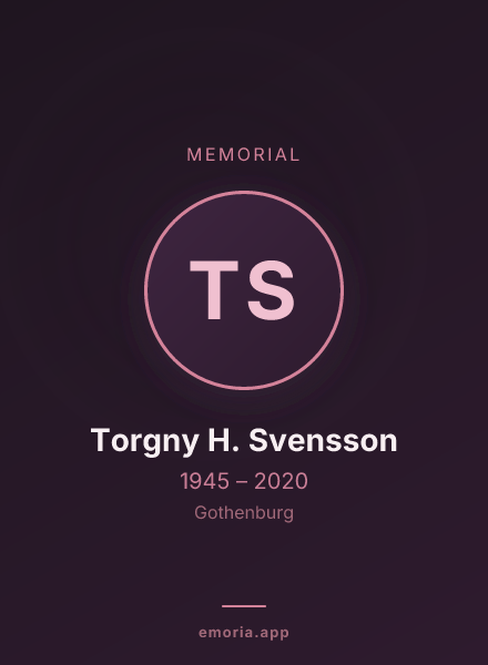 Memorial portrait of Torgny H. Svensson