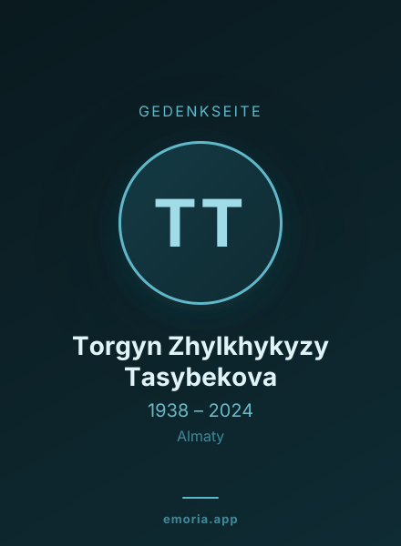 Gedenkportrait von Torgyn Zhylkhykyzy Tasybekova