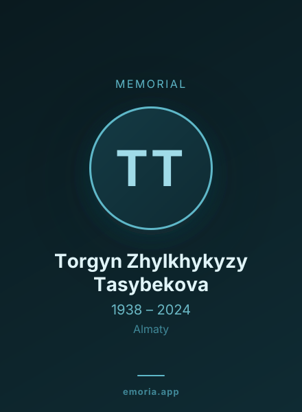 Memorial portrait of Torgyn Zhylkhykyzy Tasybekova