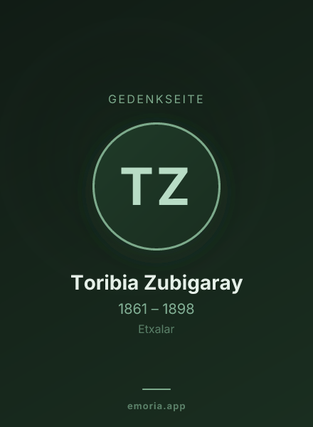 Gedenkportrait von Toribia Zubigaray