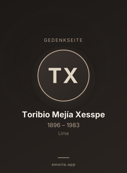 Gedenkportrait von Toribio Mejía Xesspe