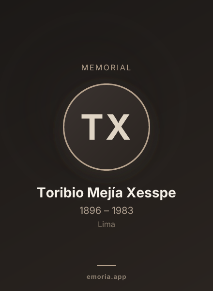 Memorial portrait of Toribio Mejía Xesspe