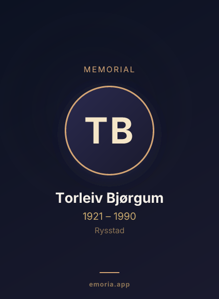 Memorial portrait of Torleiv Bjørgum