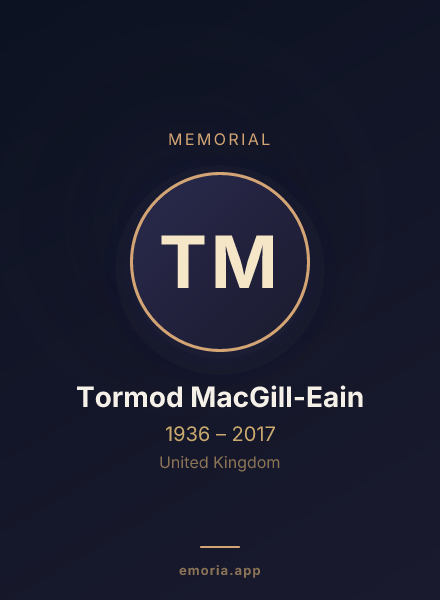 Memorial portrait of Tormod MacGill-Eain