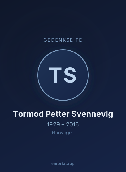 Gedenkportrait von Tormod Petter Svennevig