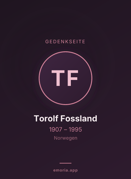 Gedenkportrait von Torolf Fossland