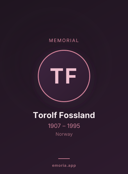 Memorial portrait of Torolf Fossland