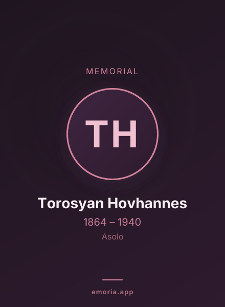Memorial portrait of Torosyan Hovhannes